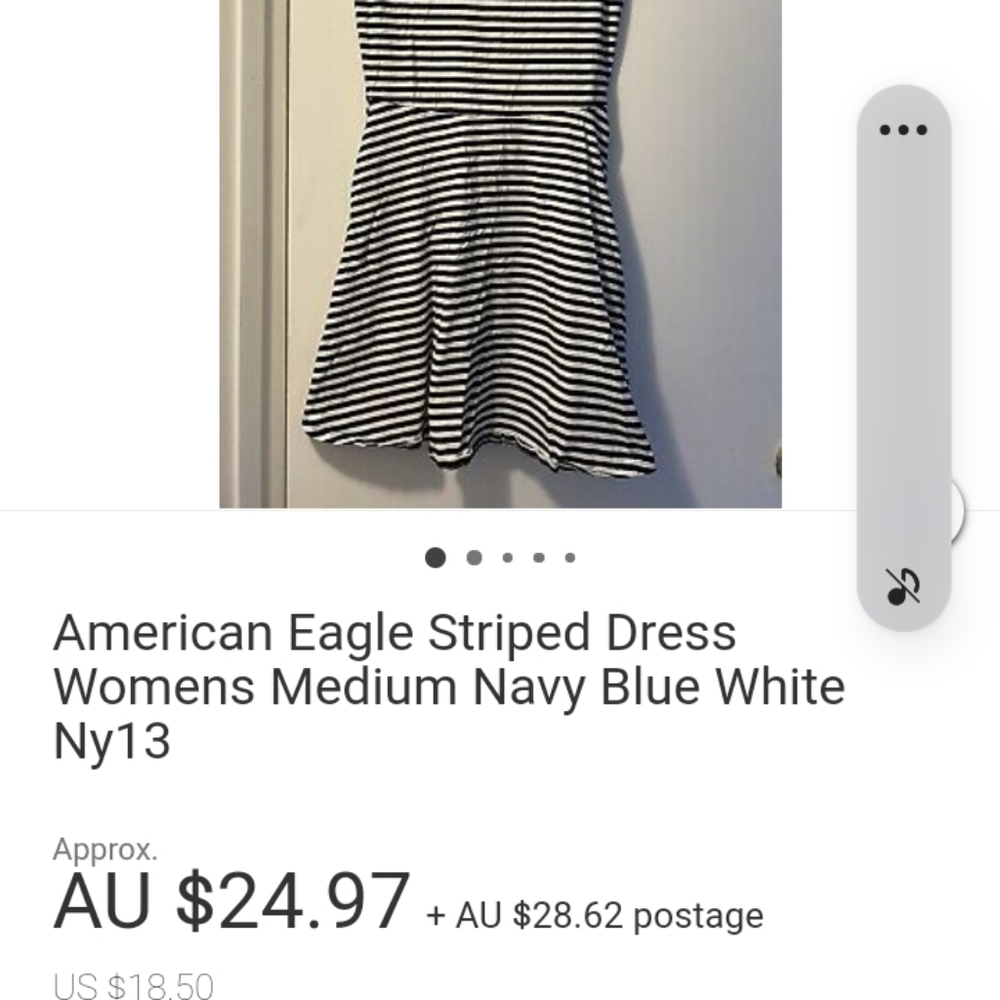 American eagles navy blue and white striped dress